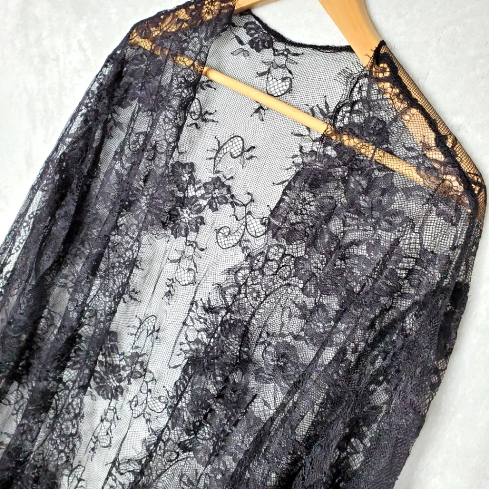 Elegant Black Lace Swim Cover-Up - Picture 1 of 16